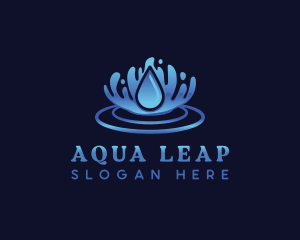 Aqua Water Ripple logo design