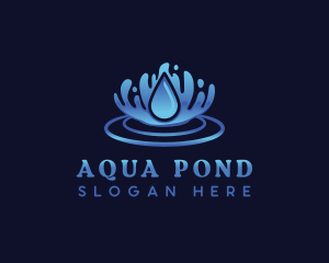 Aqua Water Ripple logo design