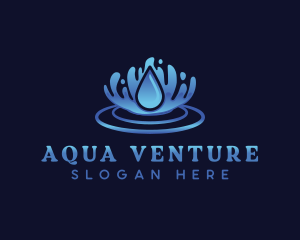 Aqua Water Ripple logo design