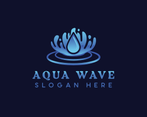 Aqua Water Ripple logo design