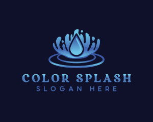 Aqua Water Ripple logo design