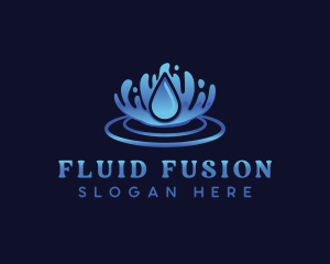 Aqua Water Ripple logo design