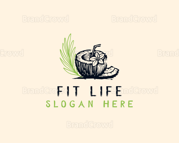 Drinking Coconut Flower Logo