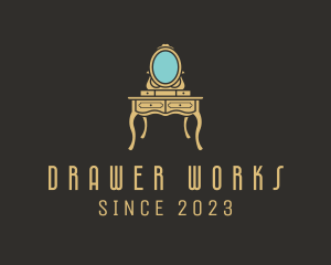 Drawer - Antique Mirror Dresser logo design