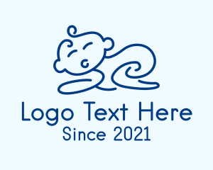 Baby Store - Sleeping Baby Monoline logo design