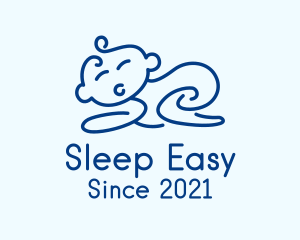 Sleeping Baby Monoline logo design