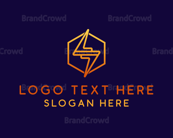 Hexagon Lightning Bolt Logo