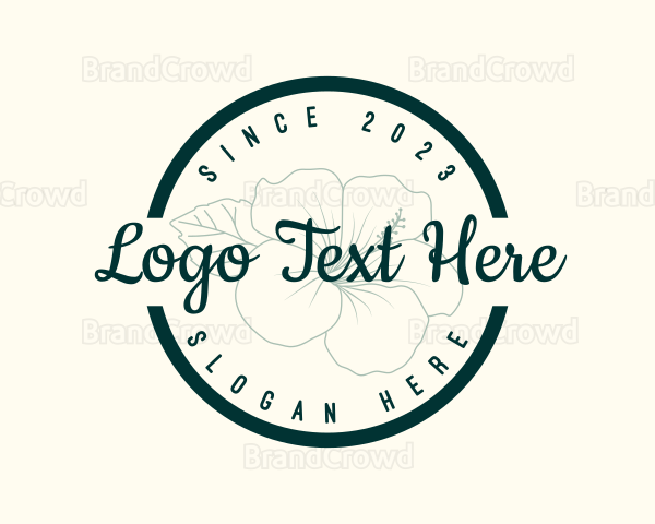 Floral Cafe Badge Wordmark Logo