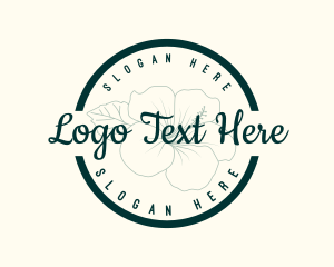 Floral Cafe Badge Wordmark Logo