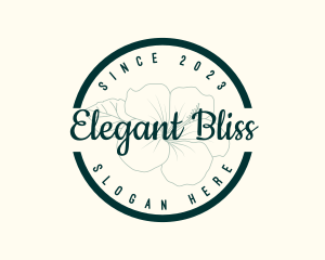 Cafe - Floral Cafe Badge Wordmark logo design