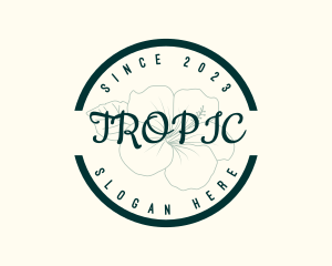 Tropical Hibiscus Flower logo design