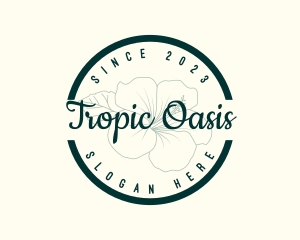 Tropical Hibiscus Flower logo design