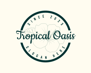 Tropical Hibiscus Flower logo design