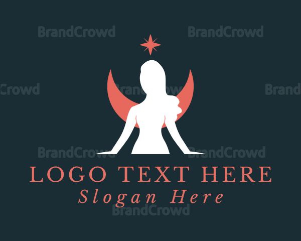 Elegant Moon Fairy Star Logo