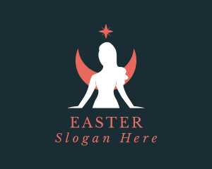 Elegant Moon Fairy Star Logo