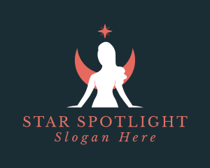 Elegant Moon Fairy Star logo design