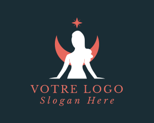 Wing - Elegant Moon Fairy Star logo design