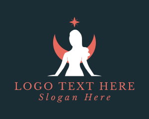 Elegant Moon Fairy Star Logo