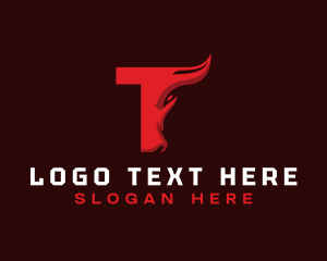Letter T - Tamaraw Horn Letter T logo design