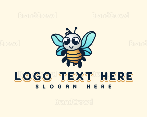 Cute Bee Insect Logo