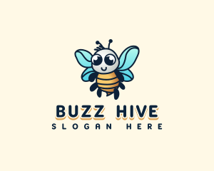 Cute Bee Insect  logo design