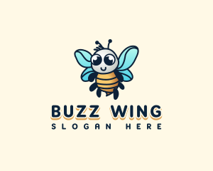 Cute Bee Insect  logo design