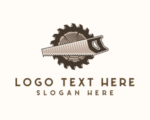 Woodcutting - Lumber Mill Saw logo design