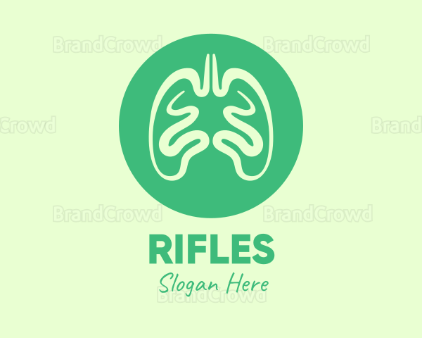 Green Respiratory Lungs Logo