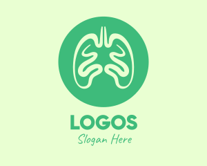 Green Respiratory Lungs Logo