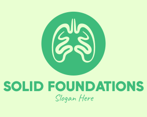 Green Respiratory Lungs Logo