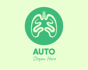 Green Respiratory Lungs Logo