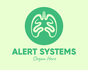 Green Respiratory Lungs logo design