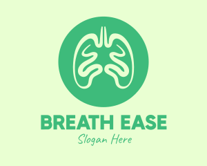 Green Respiratory Lungs logo design