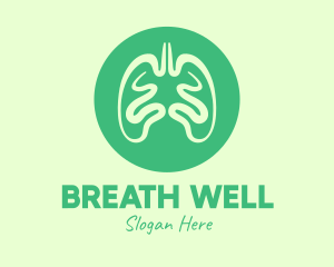 Pulmonology - Green Respiratory Lungs logo design