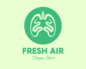 Lungs - Green Respiratory Lungs logo design