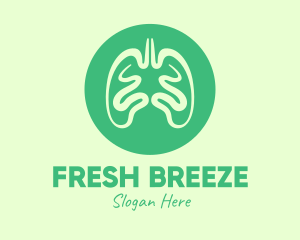 Green Respiratory Lungs logo design