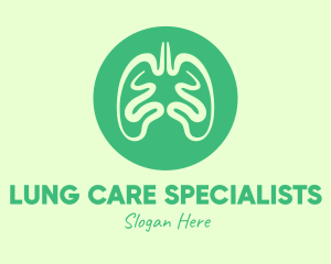 Pulmonologist - Green Respiratory Lungs logo design