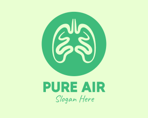 Oxygen - Green Respiratory Lungs logo design