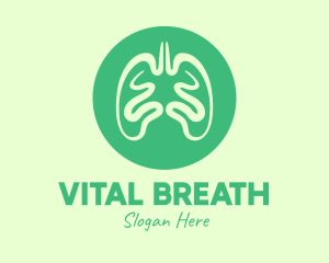 Green Respiratory Lungs logo design