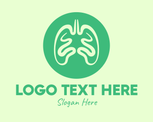 Green Respiratory Lungs Logo