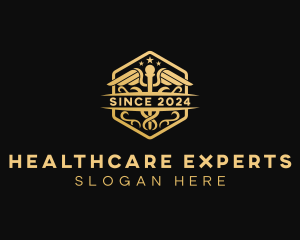 Pharmaceutical Caduceus Clinic logo design