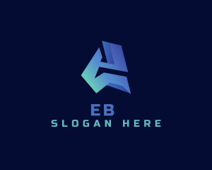 Blue Edgy Graffiti Letter E  Logo