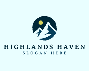 Highlands - Mountain Peak Adventure logo design