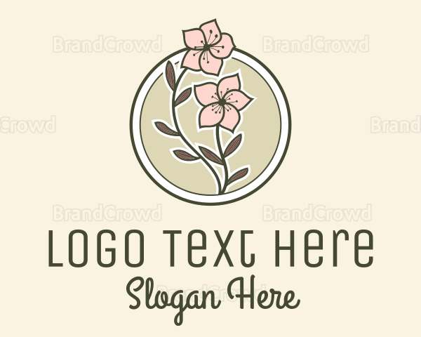 Sakura Flower Badge Logo