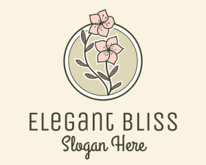 Bloom - Sakura Flower Badge logo design