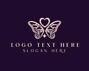 Couple - Heart Butterfly WIngs logo design