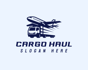 Logistics Airplane Truck logo design