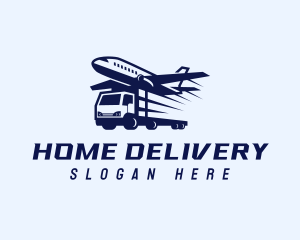 Logistics Airplane Truck logo design