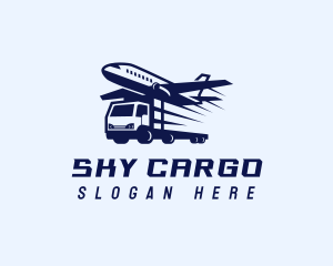 Logistics Airplane Truck logo design