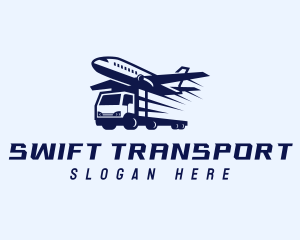 Logistics Airplane Truck logo design